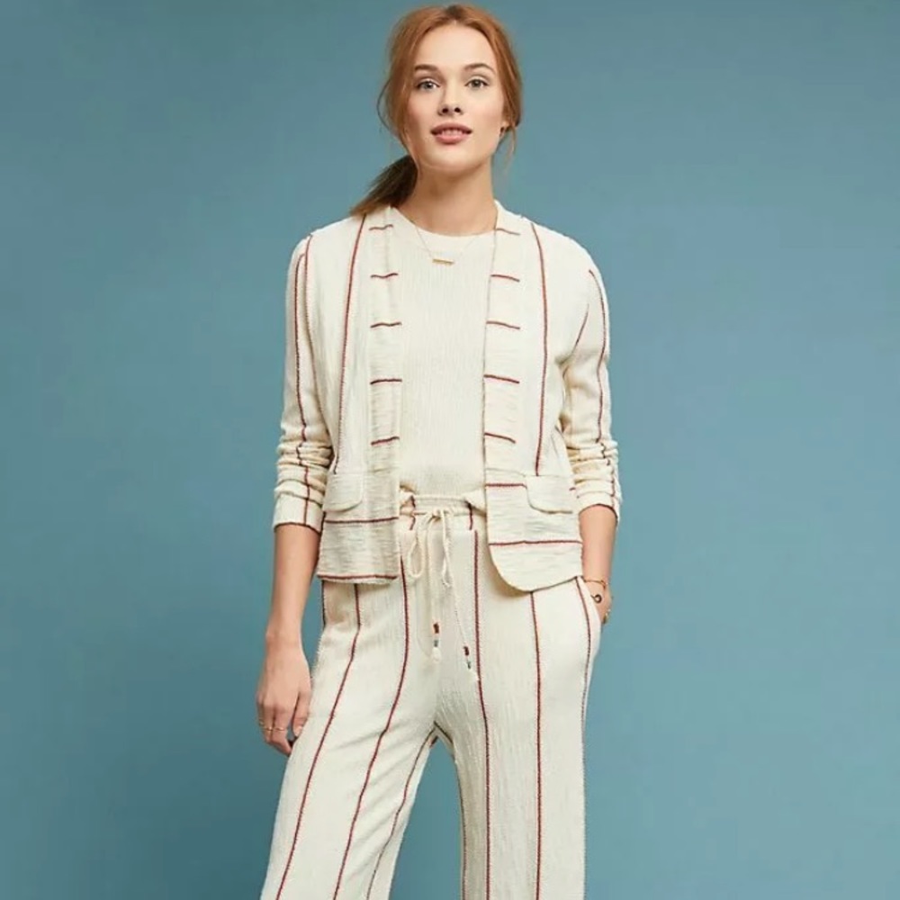 Dolan Cream and Red Striped Blazer